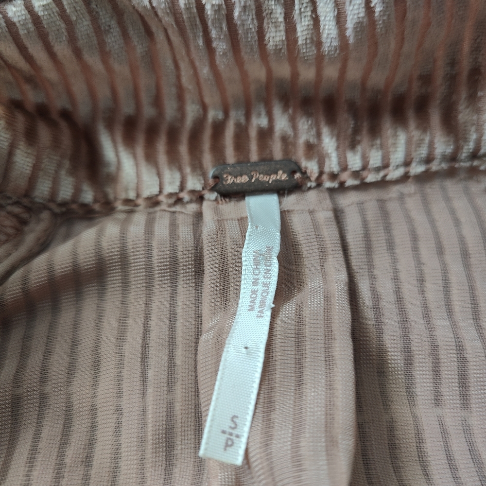 Free People Aspen Nights Velvet Button Down Long Sleeve Velour Blouse - Picture 4 of 9